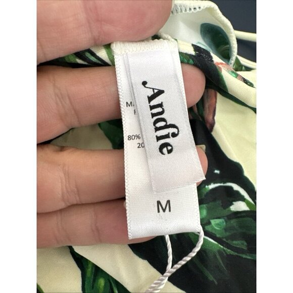 Andie Women's M Waikiki Coverup Swim Dress Stretchy Ivory Palm NWT 9555 - Picture 11 of 14